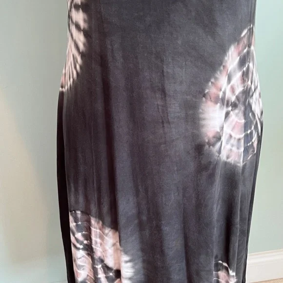NWT Deborah Viereck Black Tie-Dye Midi Dress - Picture 4 of 10